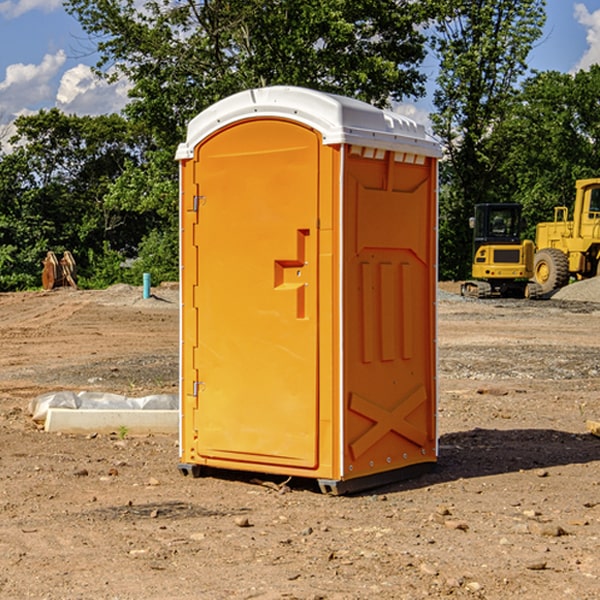 how often are the portable restrooms cleaned and serviced during a rental period in McCord